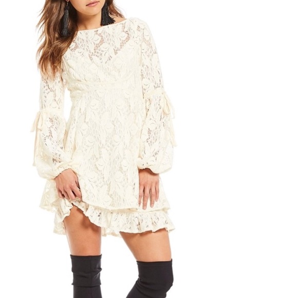 EUC Free People Boho Peasant Layered Lace Dress XS - Picture 4 of 5